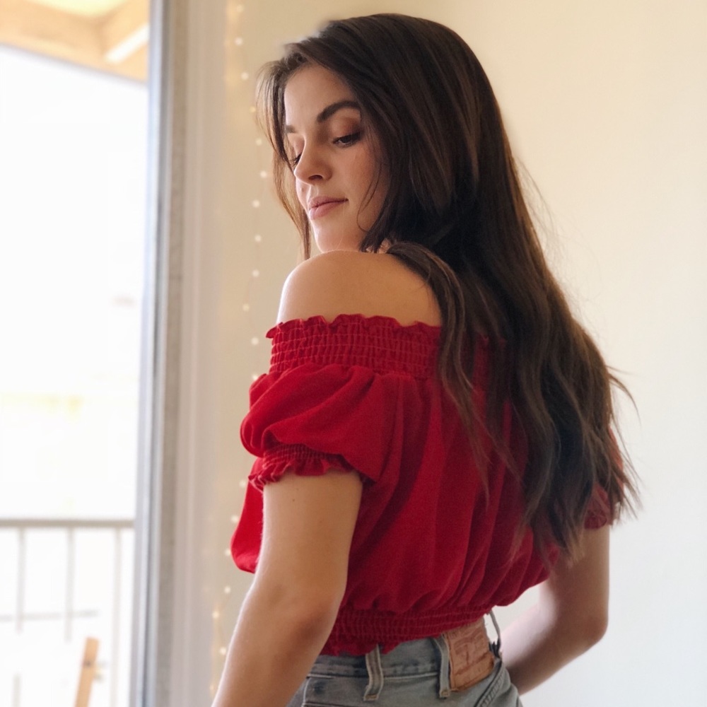 Show Me Your Mumu off the shoulder top